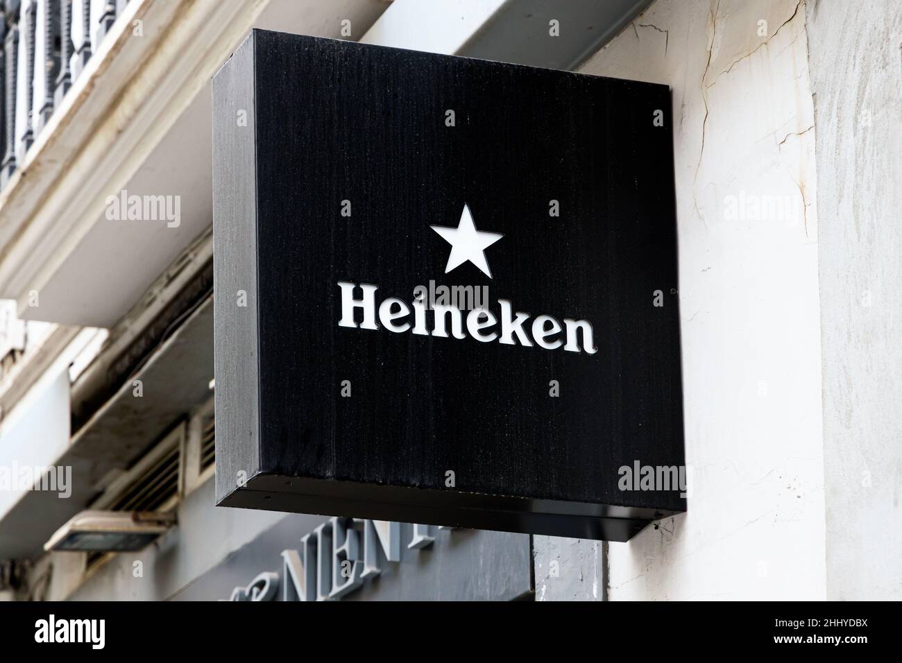 VALENCIA, SPAIN - JANUARY 24, 2022: Heineken is a Dutch multinational brewing company founded in 1864 Stock Photo