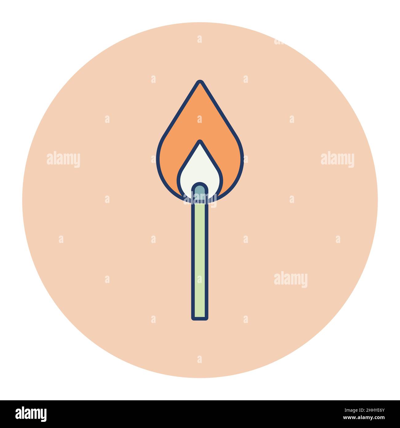 Burning match vector flat icon. Barbecue and bbq grill sign. Graph ...