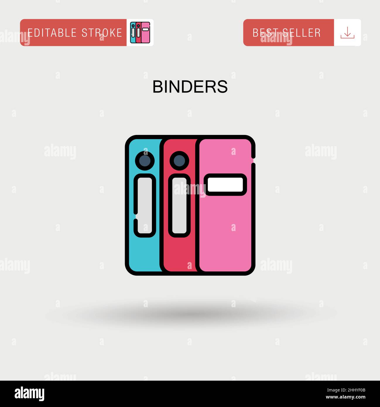 Binders Simple vector icon. Stock Vector