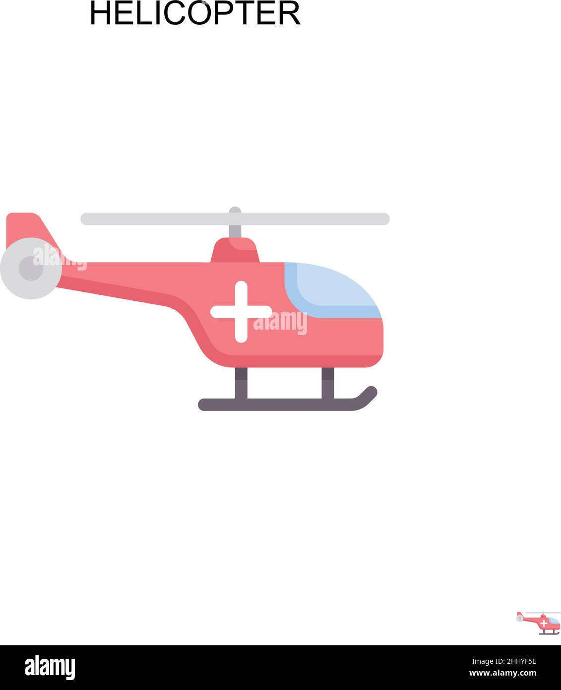 Helicopter Simple vector icon. Illustration symbol design template for web mobile UI element. Stock Vector