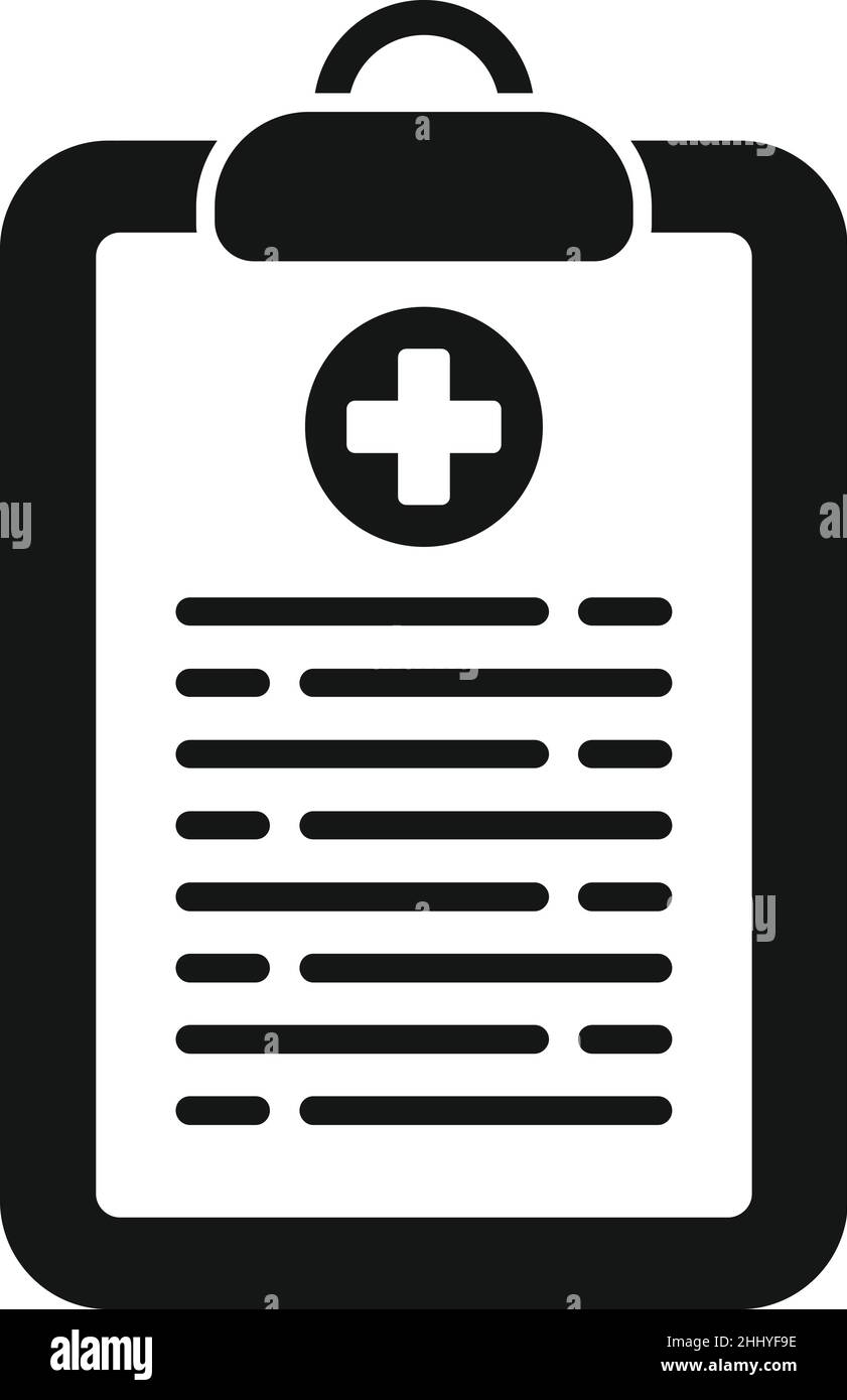 Medical clipboard icon simple vector. Healthy diet. Active life Stock