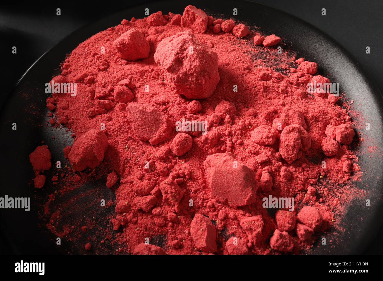 Freeze dried strawberry powder. Food background Stock Photo Alamy