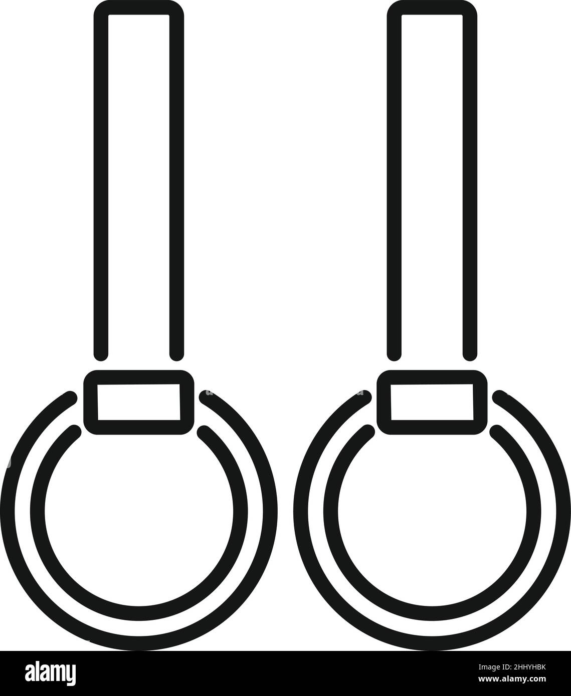 Gym rings icon outline vector. Sport healthy. Workout exercise Stock ...