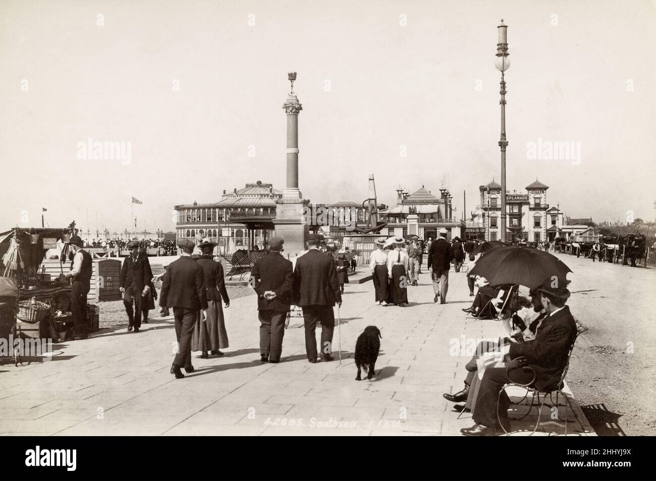Vintage photograph, late 19th, early 20th century, view of Southsea, Portsmouth Stock Photo