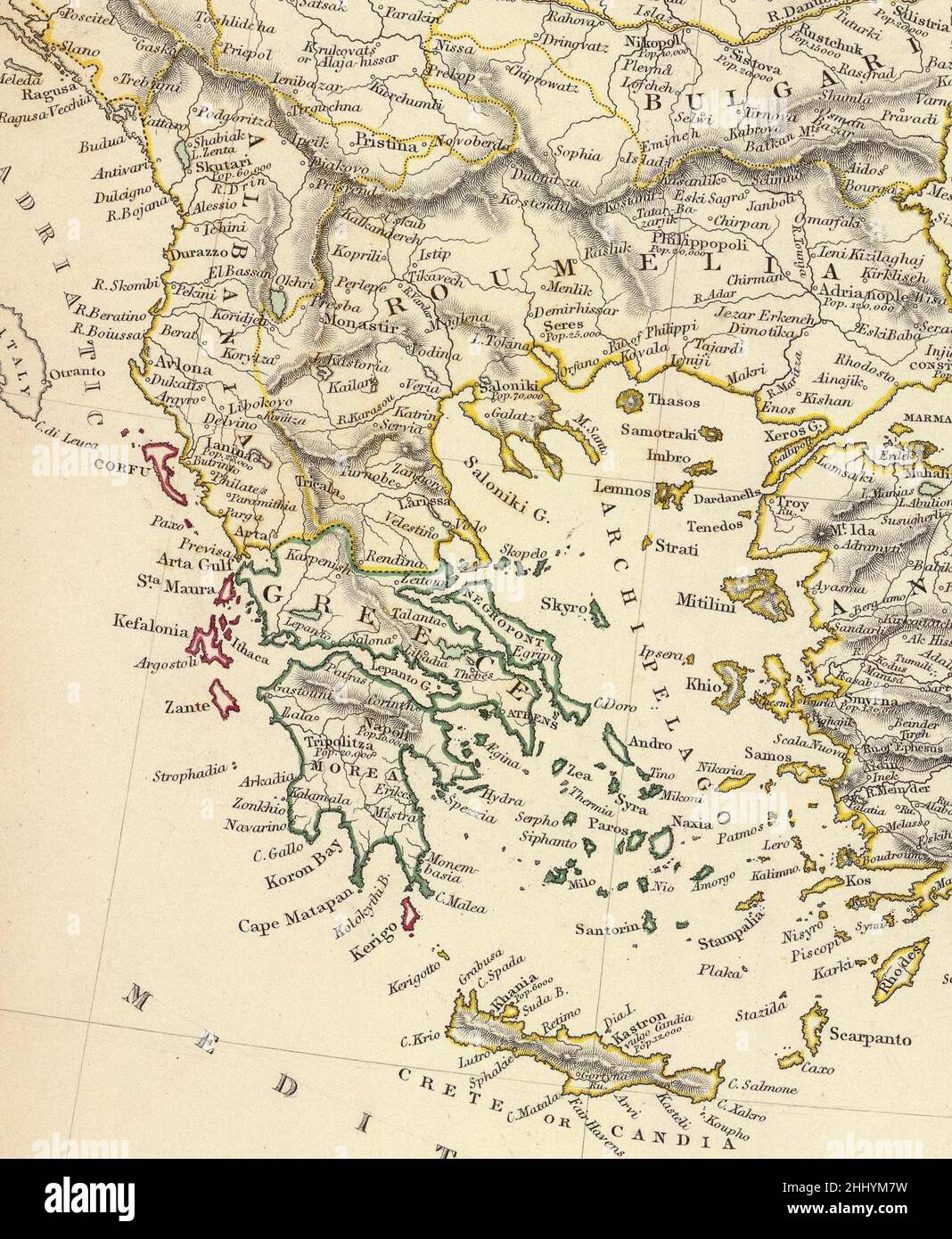 Society for the Diffusion of Useful Knowledge (Great Britain). Turkish Empire, Greece. 1843.F Stock Photo