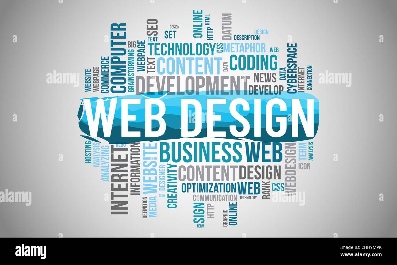 Web design word cloud template. Creative concept vector background. Stock Vector