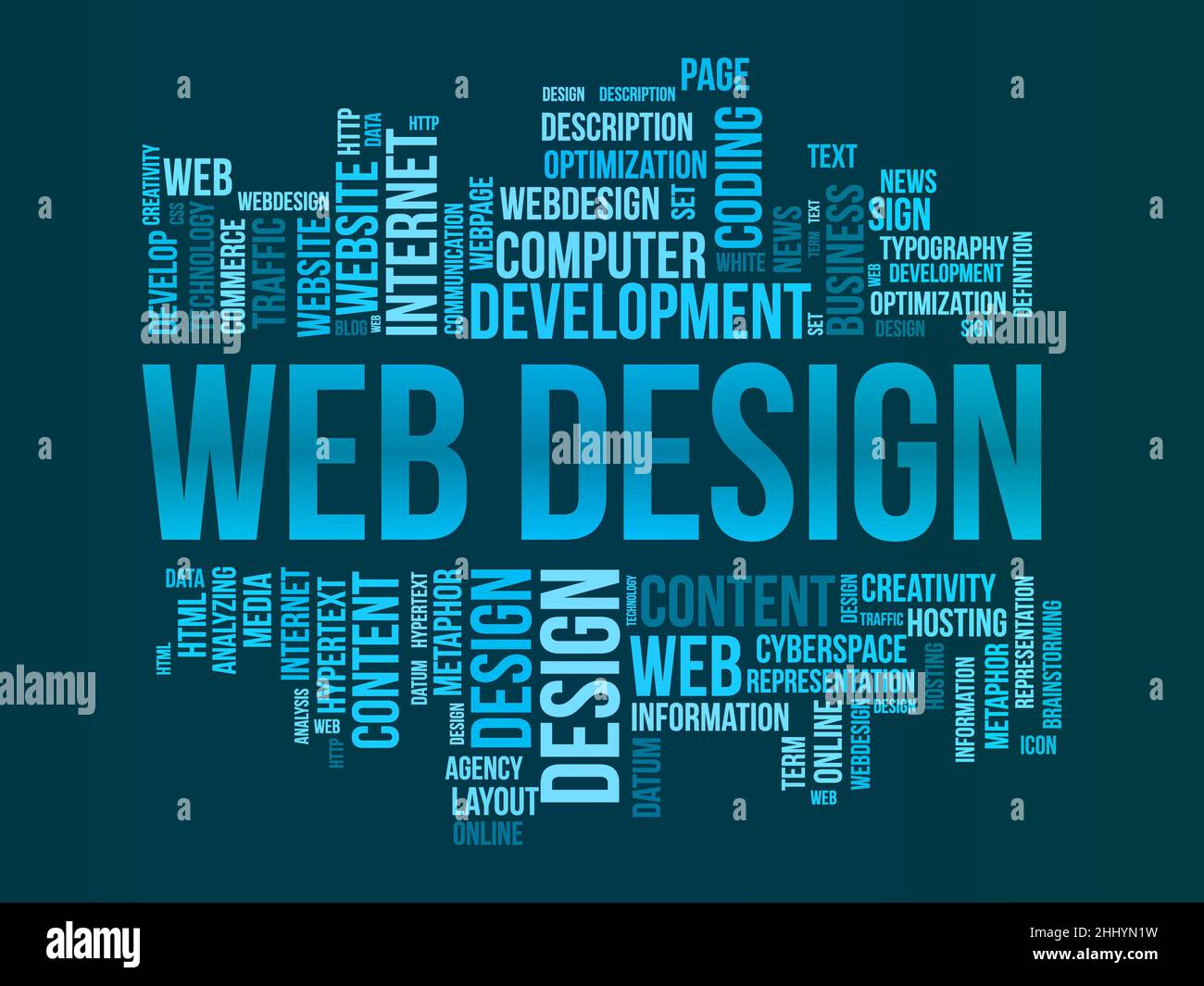 Web design word cloud template. Creative concept vector background. Stock Vector