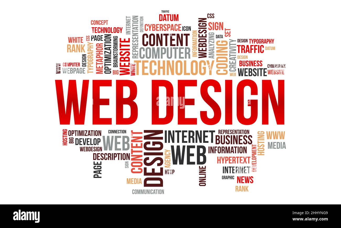 Web design word cloud template. Creative concept vector background. Stock Vector