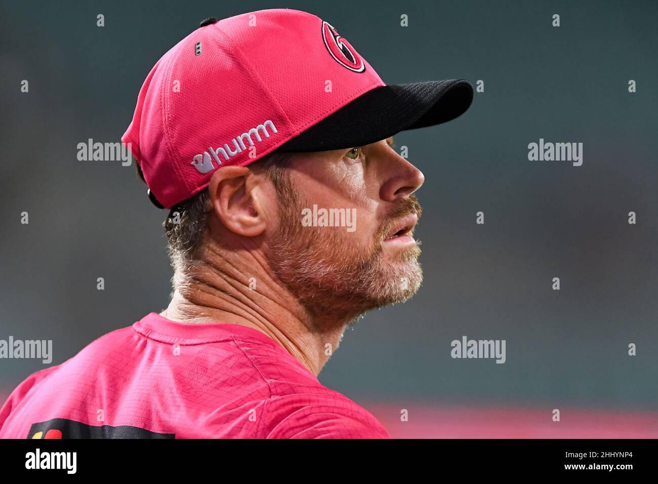 Sydney, Australia, 26 January, 2022. Dan Christian of the Sixers looks on during the Big Bash League Challenger cricket match between Sydney Sixers and Adelaide Strikers at The Sydney Cricket Ground on January 26, 2022 in Sydney, Australia. Credit: Steven Markham/Speed Media/Alamy Live News Stock Photo