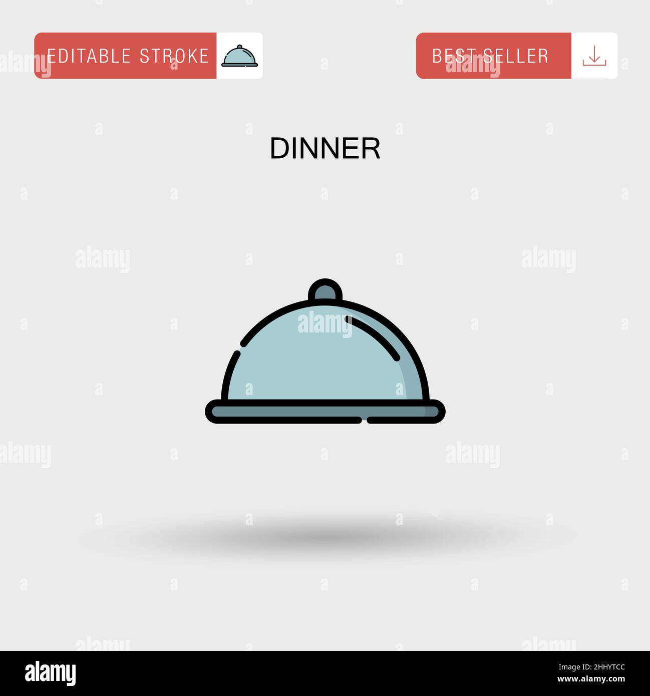 Dinner Simple vector icon. Stock Vector