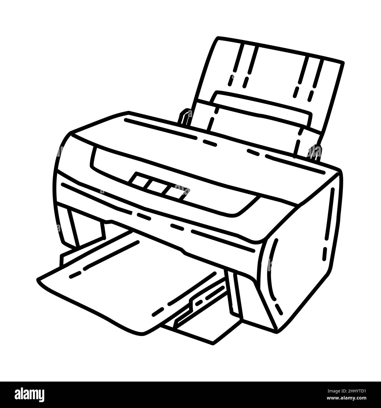 Printer Machine Part of Electronic for Office Device Hand Drawn Icon