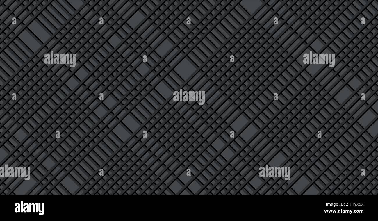 Industrial panoramic dark background, many straight lines - Vector illustration Stock Vector