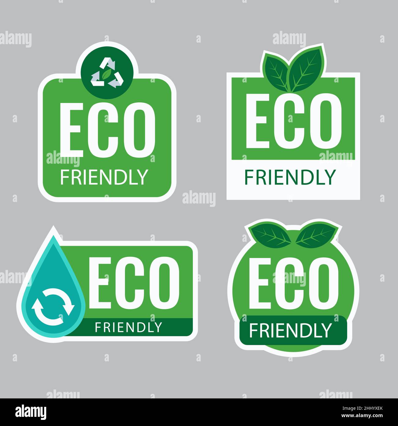 Flat design eco friendly labels Vector illustration Stock Vector Image ...