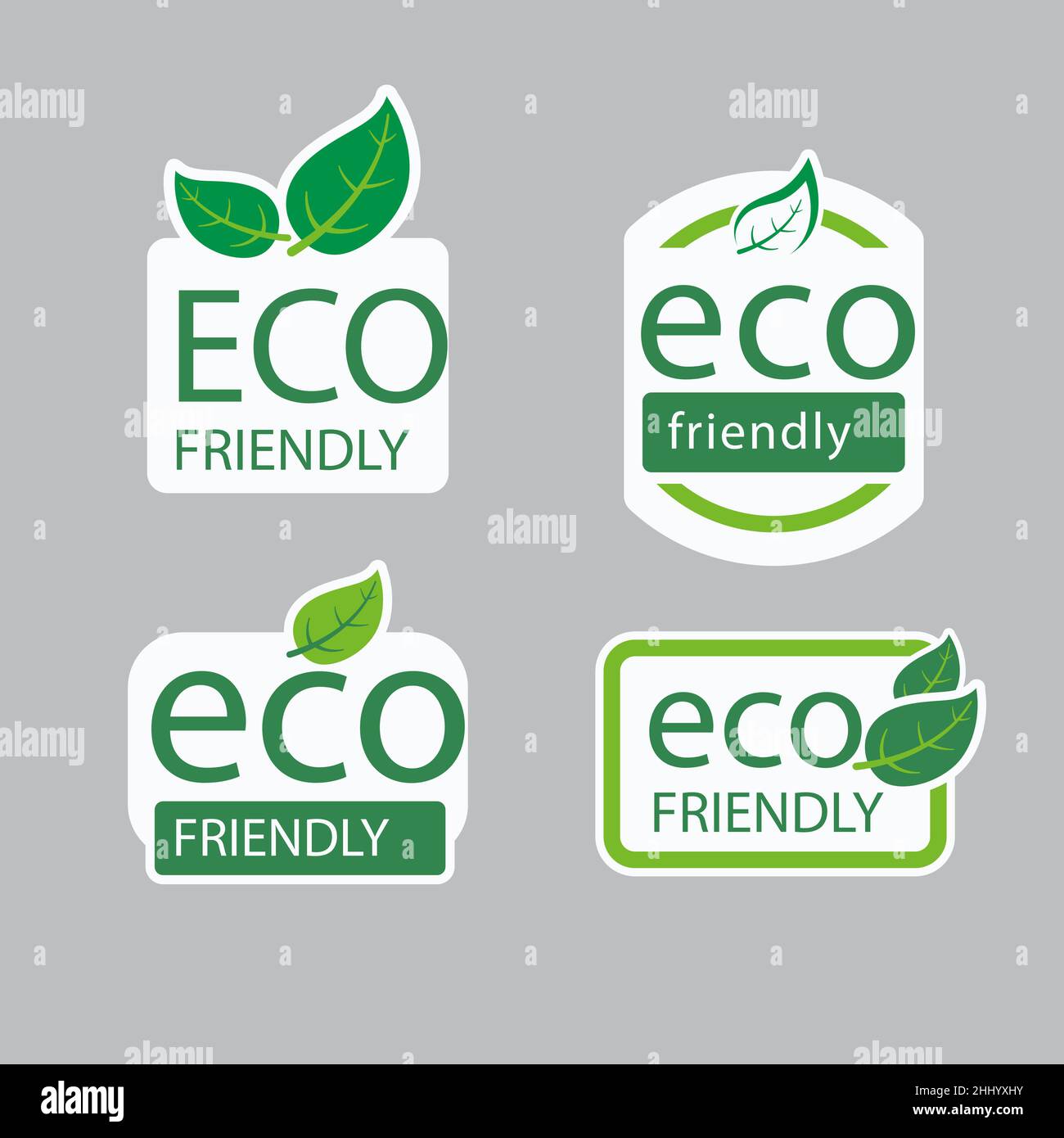 Flat design eco friendly labels Vector illustration Stock Vector Image