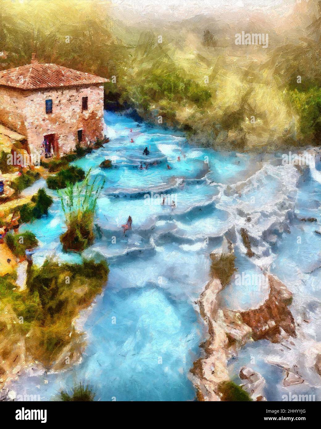 Colorful landscape painting hi-res stock photography and images - Alamy
