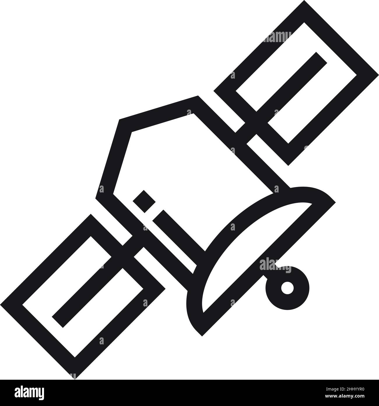Satellite icon. Artificial space station. Broadcasting antenna Stock Vector