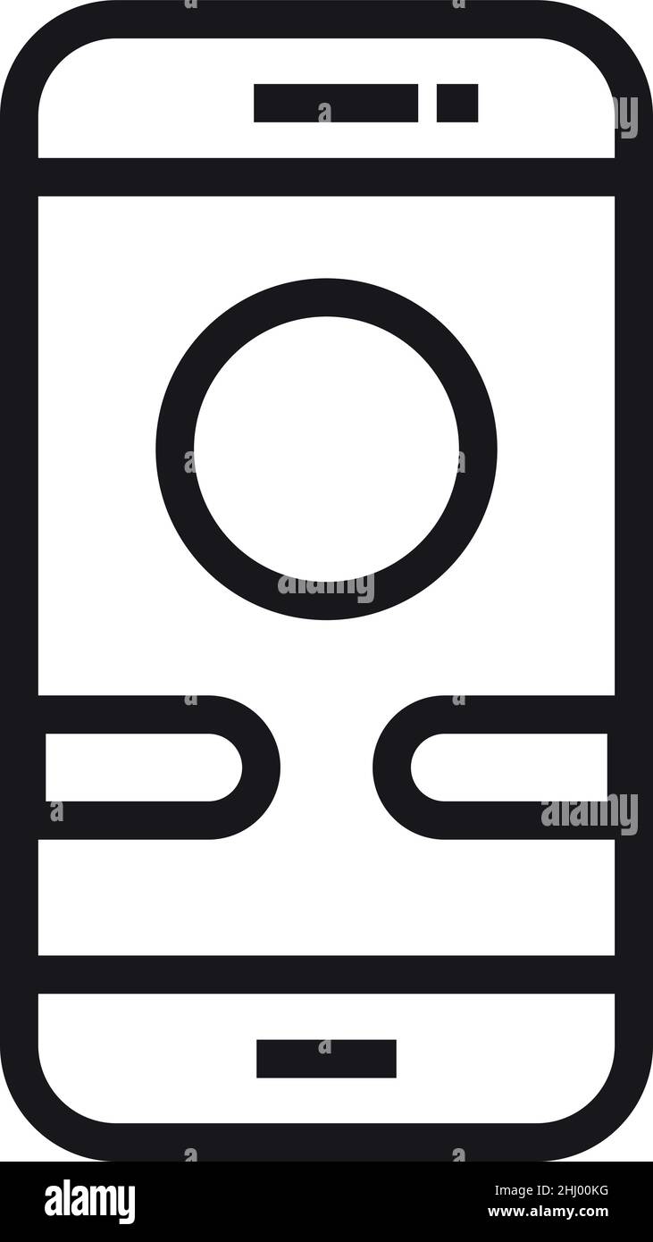 Phone screen with open app. Smarthone linear icon Stock Vector