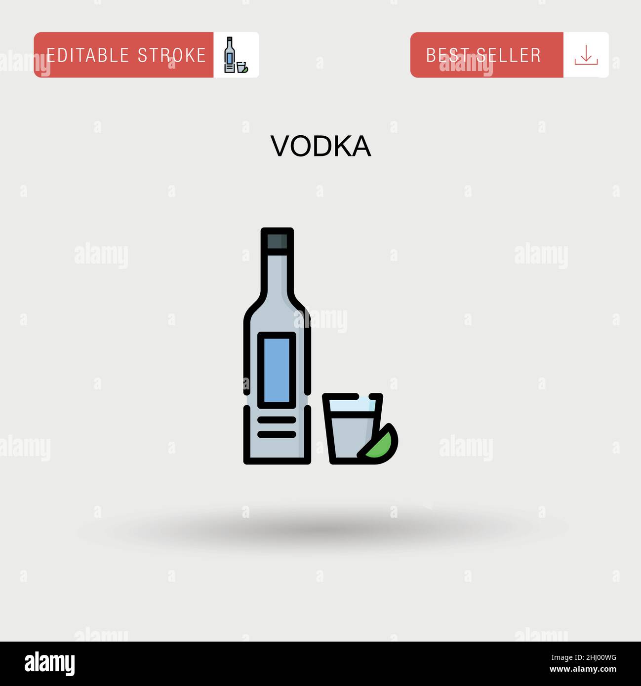 Vodka Simple vector icon. Stock Vector