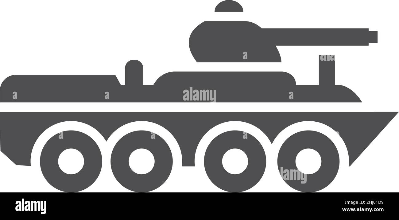 Armored military fighting car. Combat weapon vehicle Stock Vector