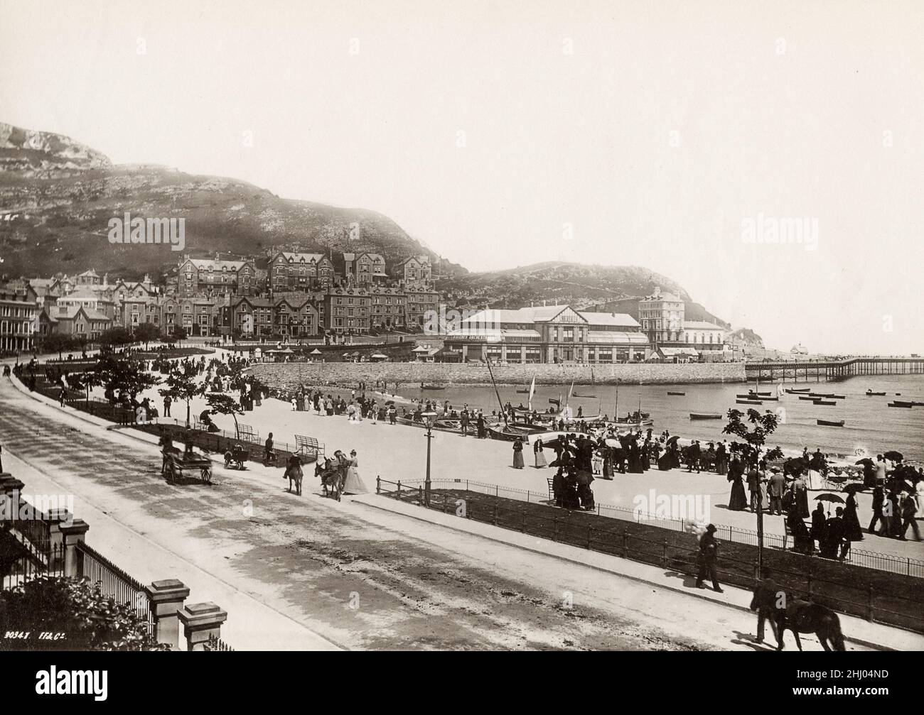 Vintage photograph, late 19th, early 20th century, view of Llandudno, Wales Stock Photo