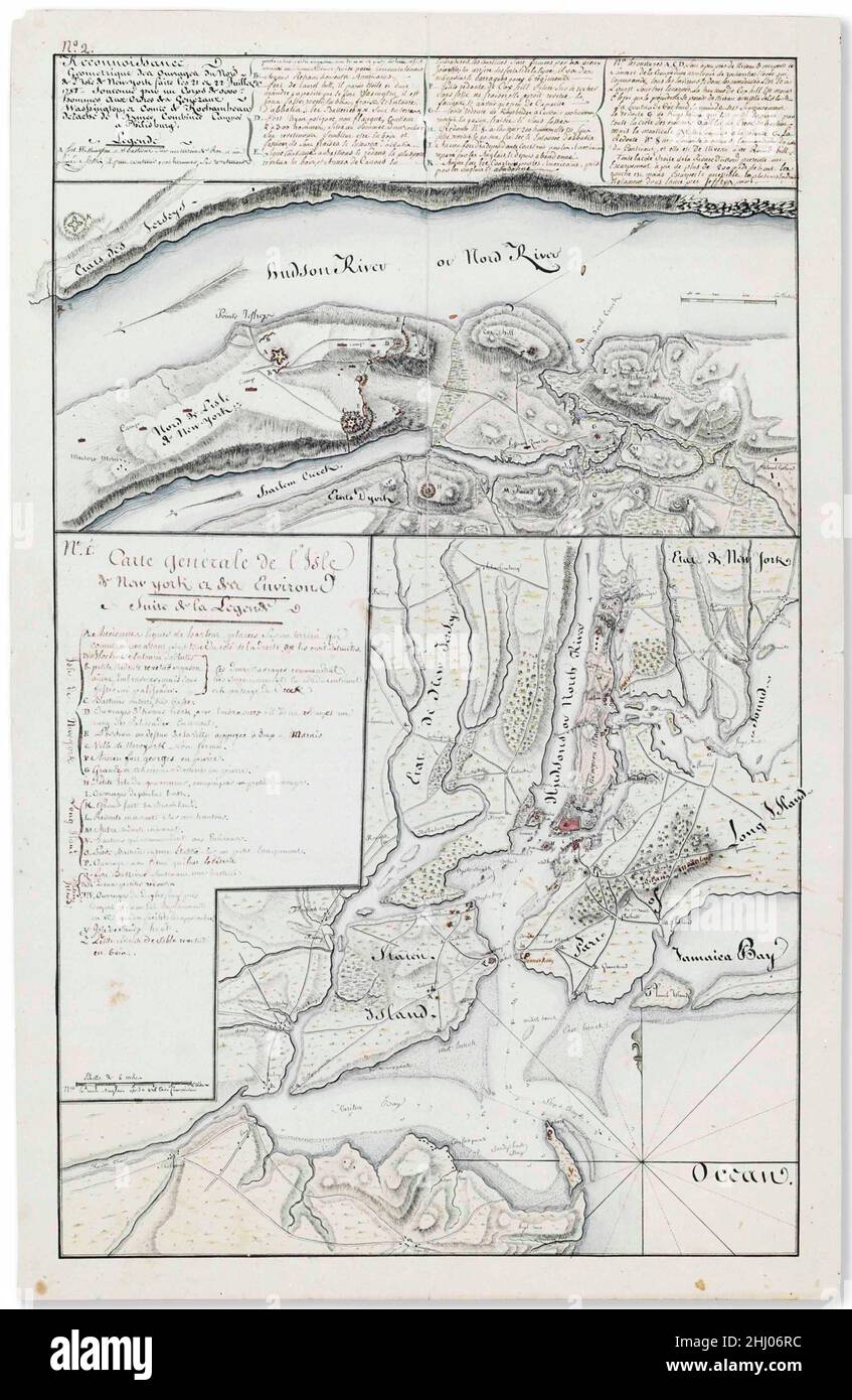YORKTOWN CAMPAIGN– Manuscript map c. 1781-1782 Stock Photo