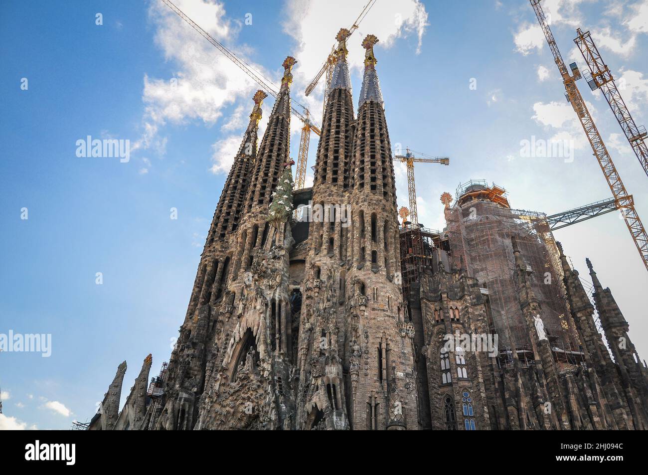 Towers Of The Nativity Fa ade Of The Sagrada Familia Basilica On An 