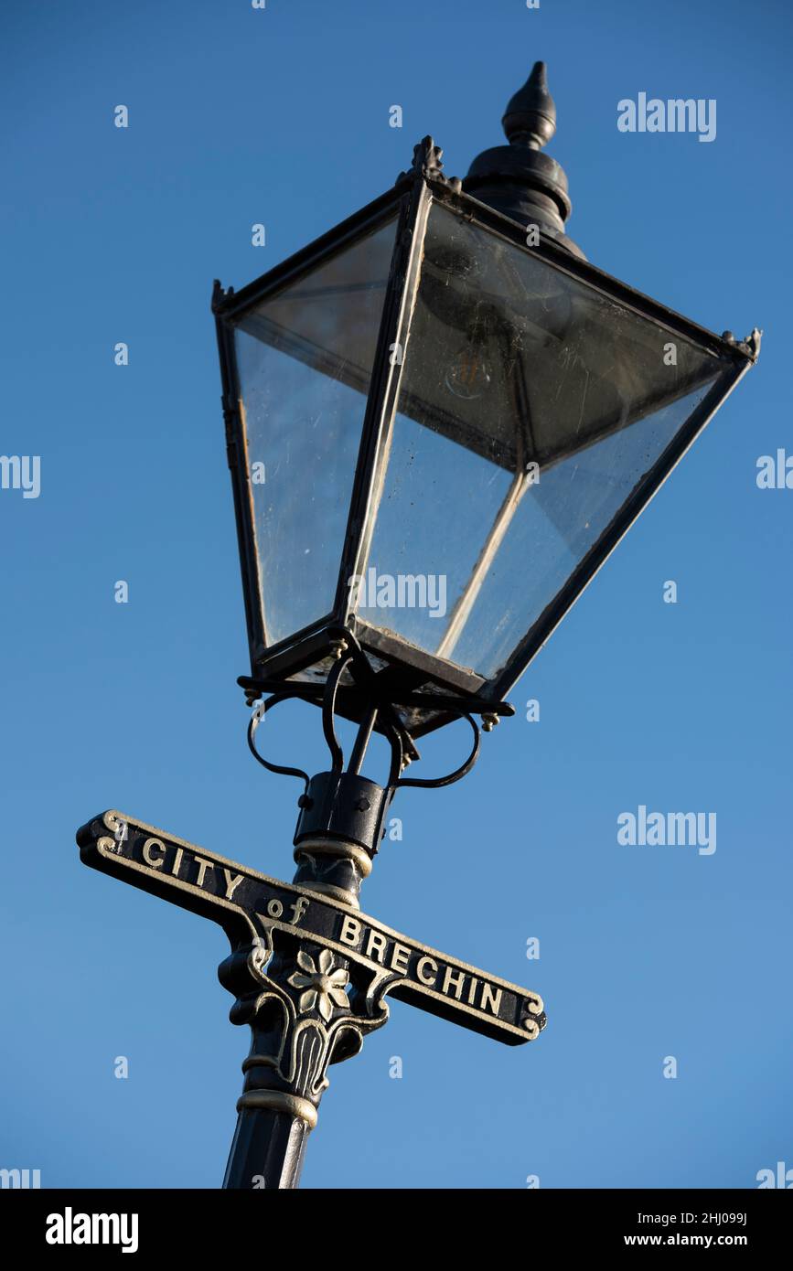 City of Brechin old fashioned street light, Brechin, Angus, Scotland. Stock Photo