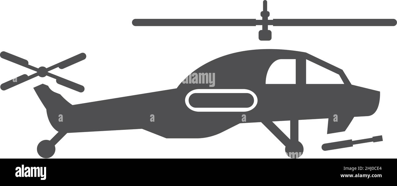 Helicopter icon. Military rotor aircraft. Air force transport Stock Vector