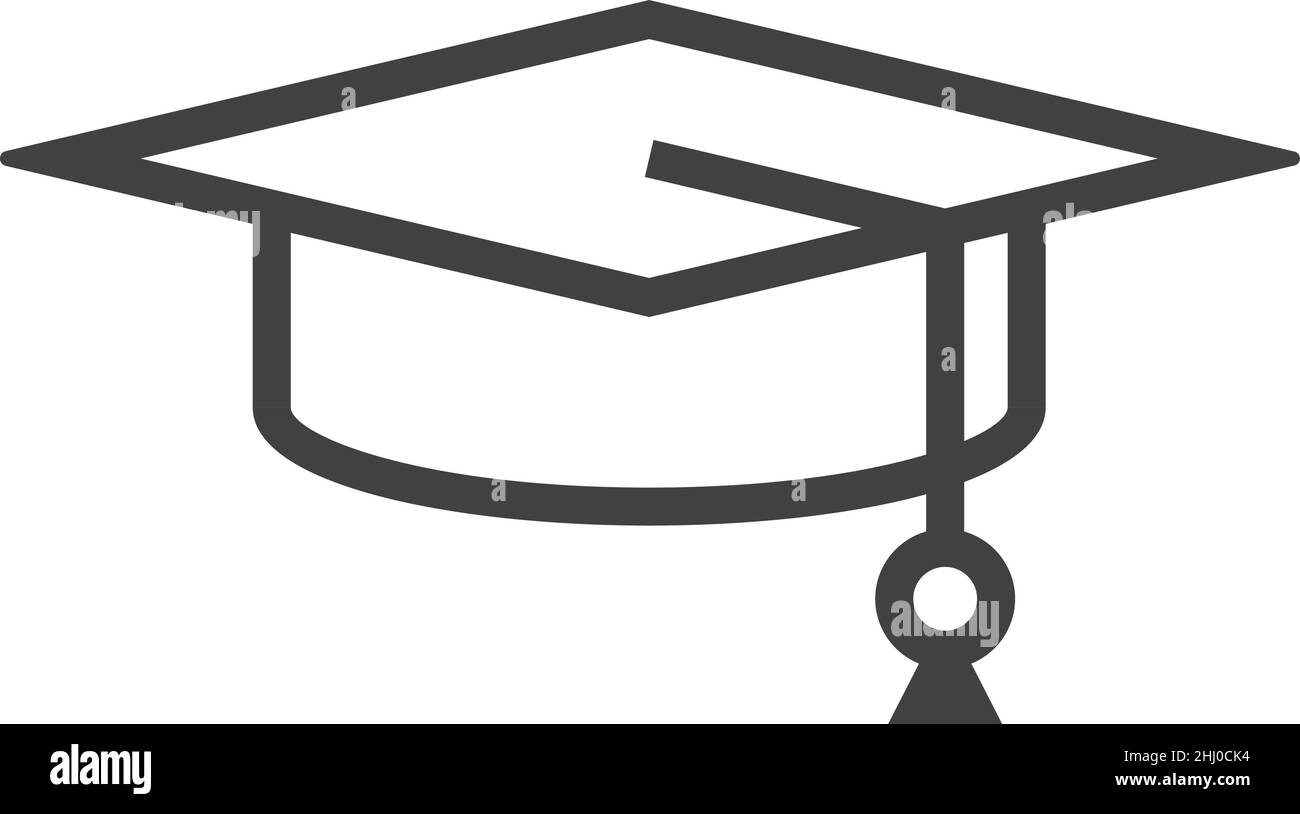 Graduation cap icon. Student hat in linear style Stock Vector Image ...