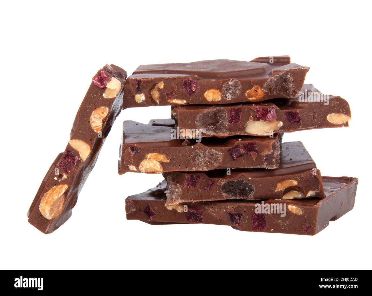 Photo inspiration: Gallery Detail: Milk Chocolate With Nuts And Berries Brocken Isolated On The