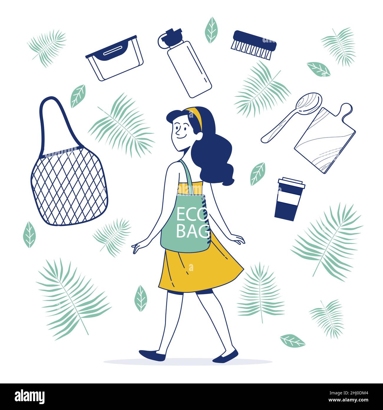 Zero waste concept illustrated Vector illustration Stock Vector Image ...