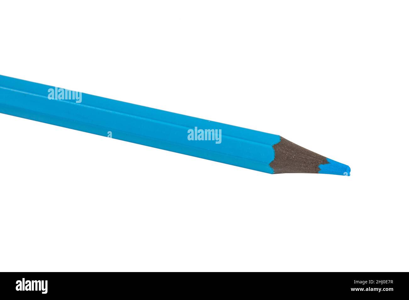 Blue color pencil for art isolated on the white Stock Photo - Alamy