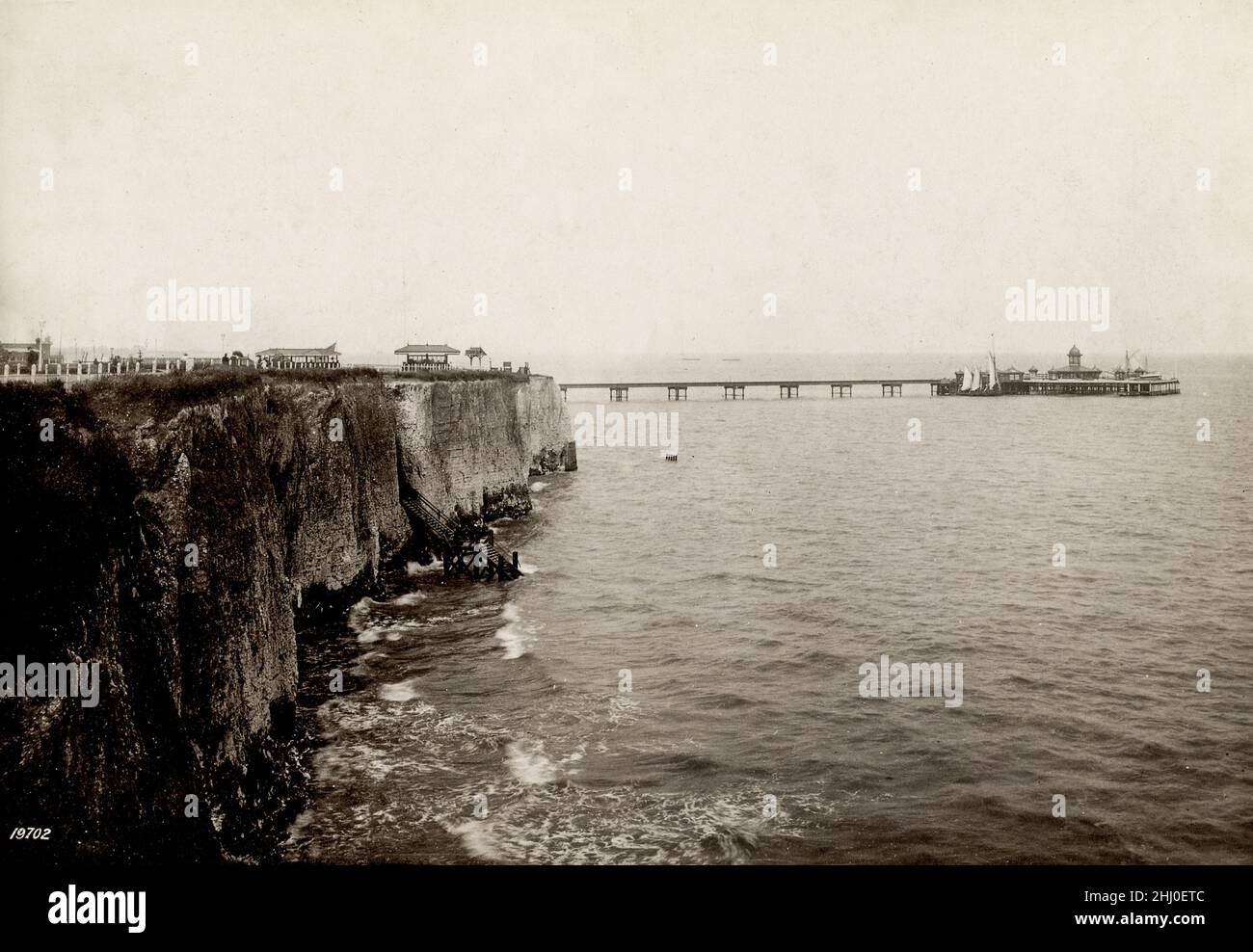 Vintage photograph, late 19th, early 20th century, view of 1887 - Jetty Pier, Margate, Kent Stock Photo