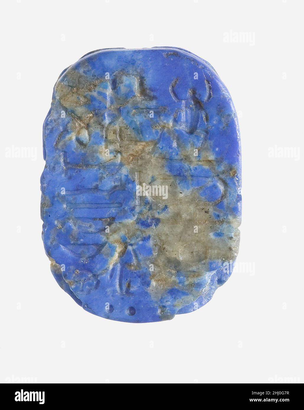 Scarab 664–332 B.C. Late Period. Scarab. 664–332 B.C.. Lapis lazuli. Late Period. From Egypt. Dynasty 26–29 Stock Photo