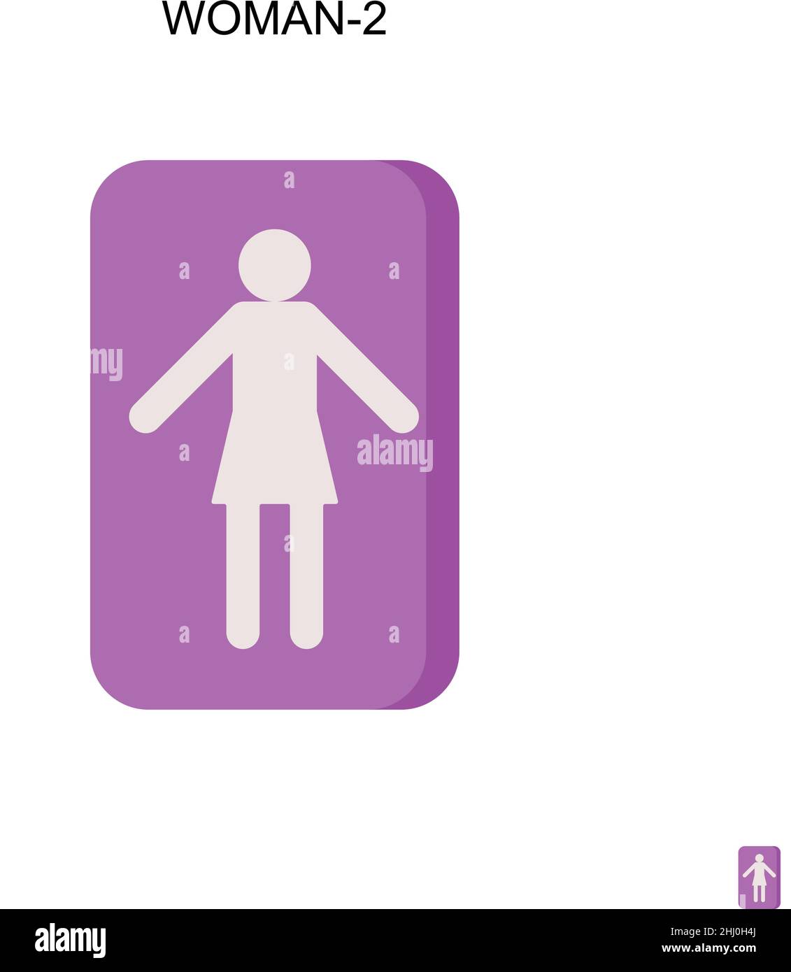 Woman-2 Simple vector icon. Illustration symbol design template for web mobile UI element. Stock Vector