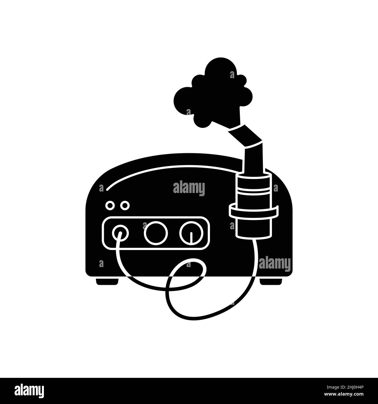 Vector illustration of a compressor nebulizer. A medical device for the treatment of lungs. Simple style Stock Vector