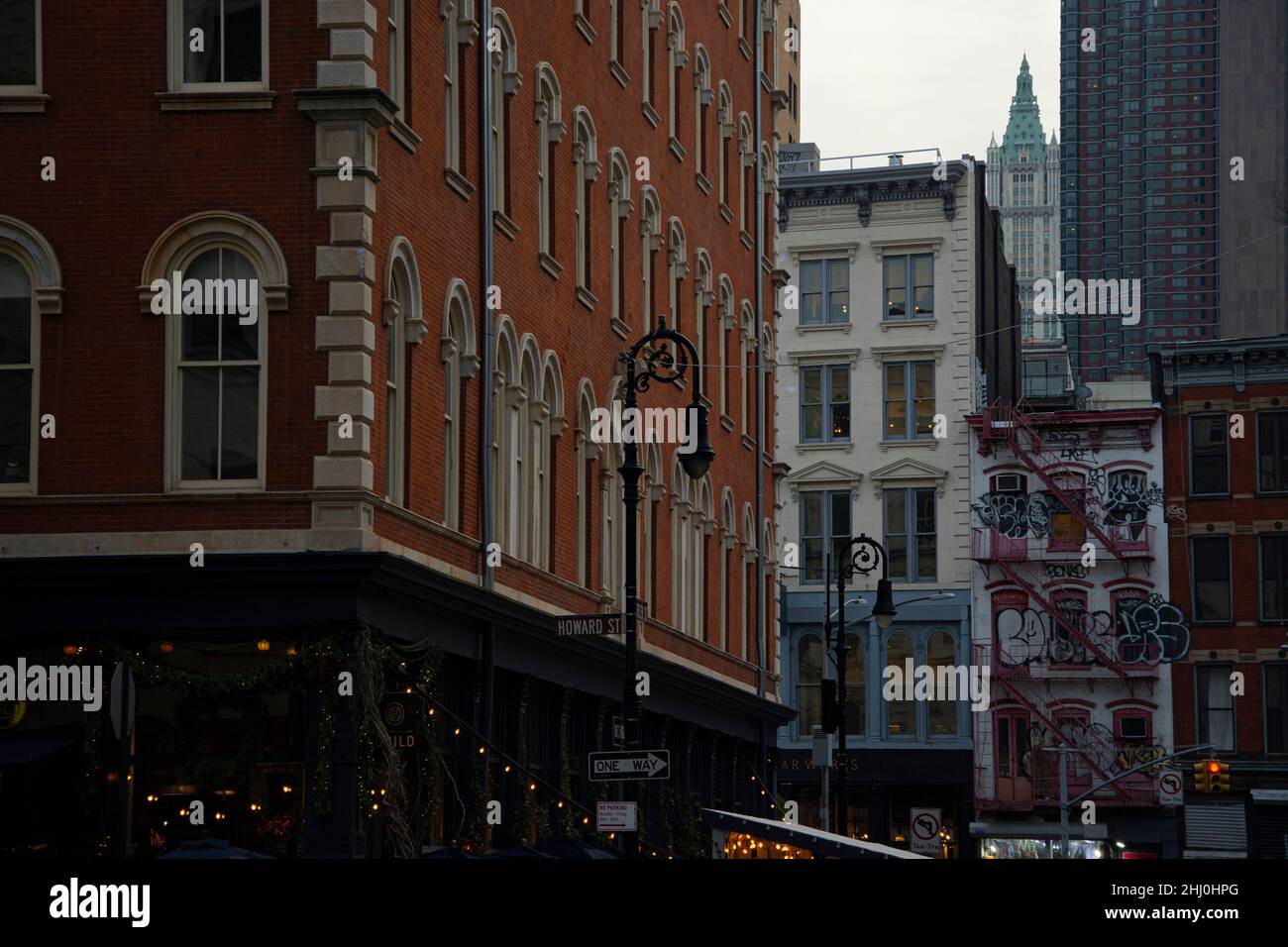 New Yorks trendiges Sohoquartier, ein bunter Mix zwischen alt und neu Stock Photo