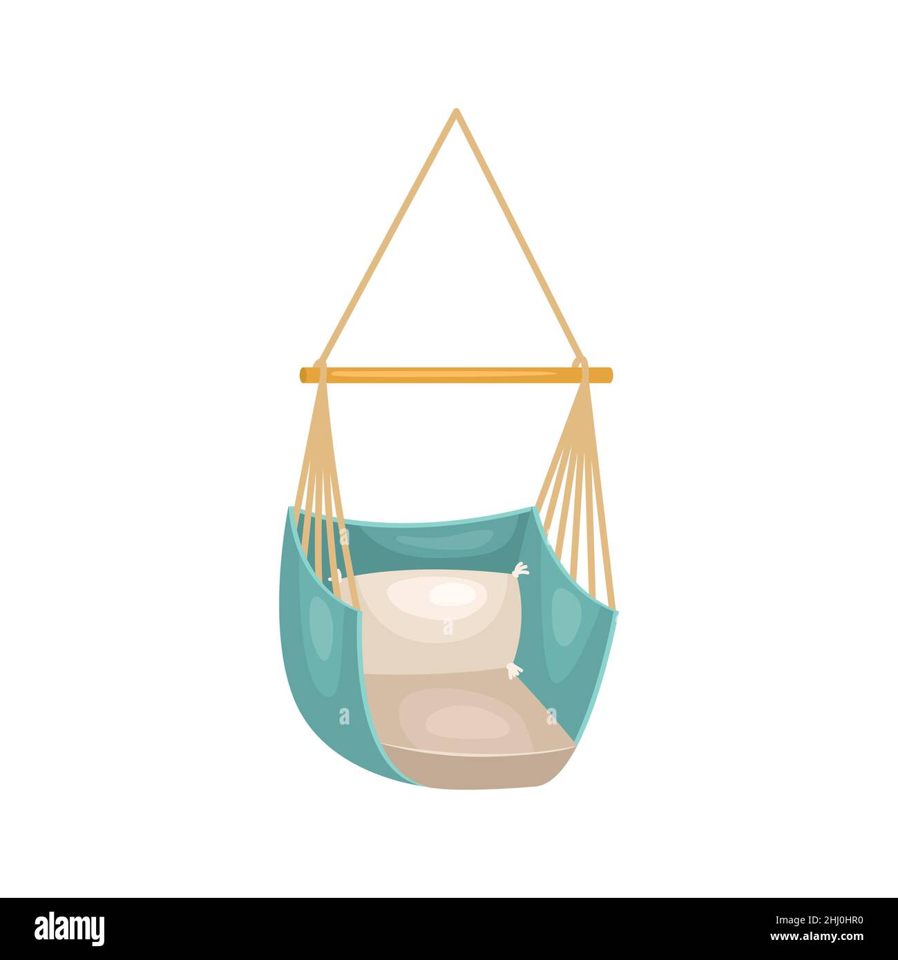 Vector illustration of a hammock in the form of an armchair. Stock Vector