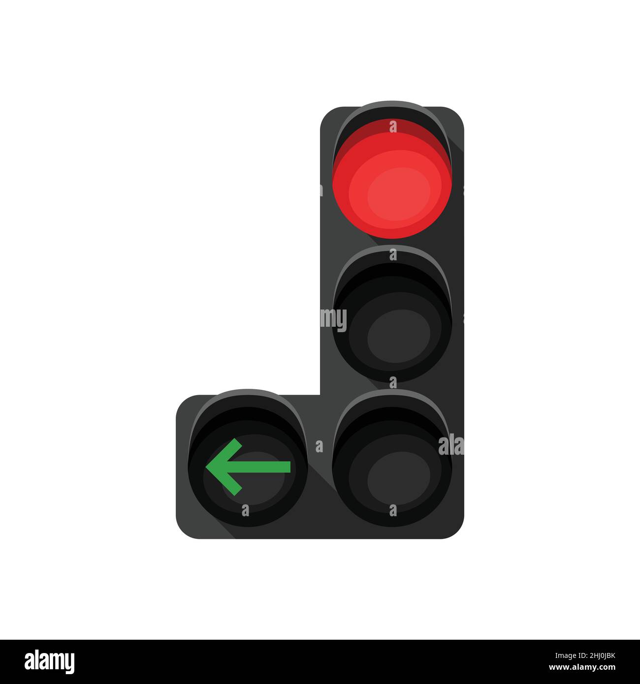 Vector illustration of a traffic light. Traffic regulation Stock Vector