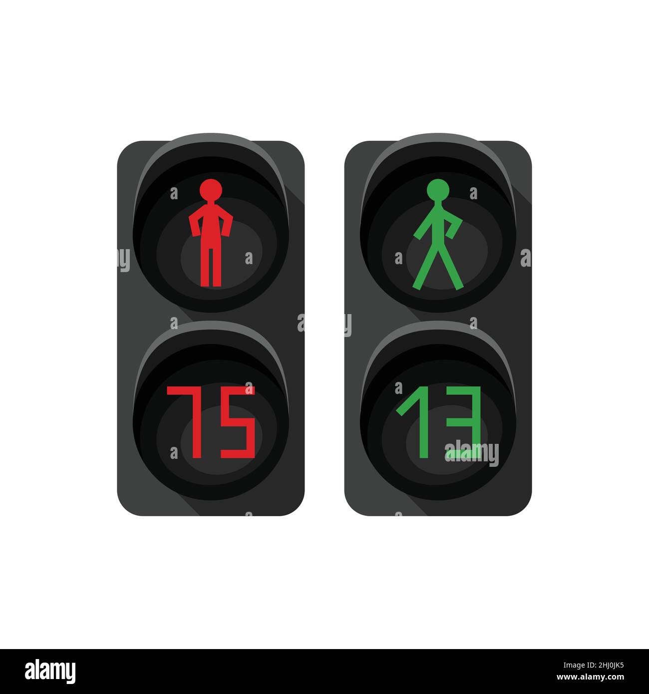 Vector illustration of a traffic light. Traffic regulation Stock Vector