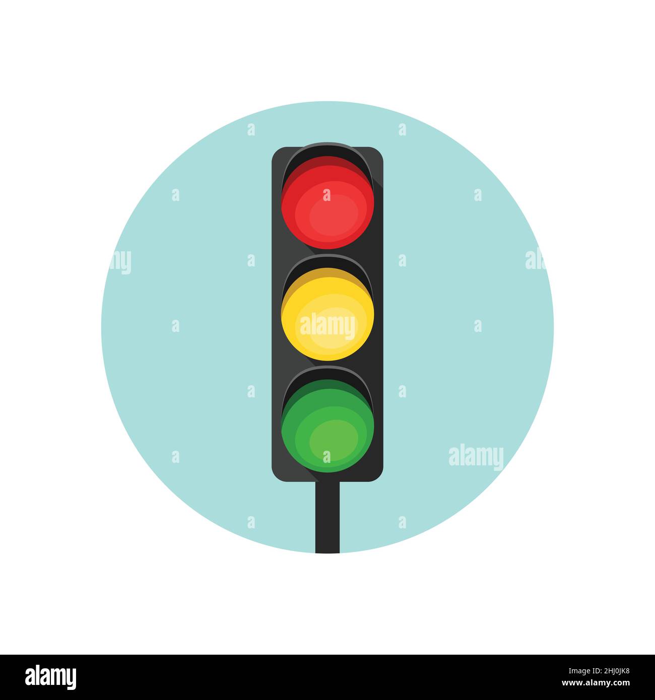 Vector illustration of a traffic light. Traffic regulation Stock Vector