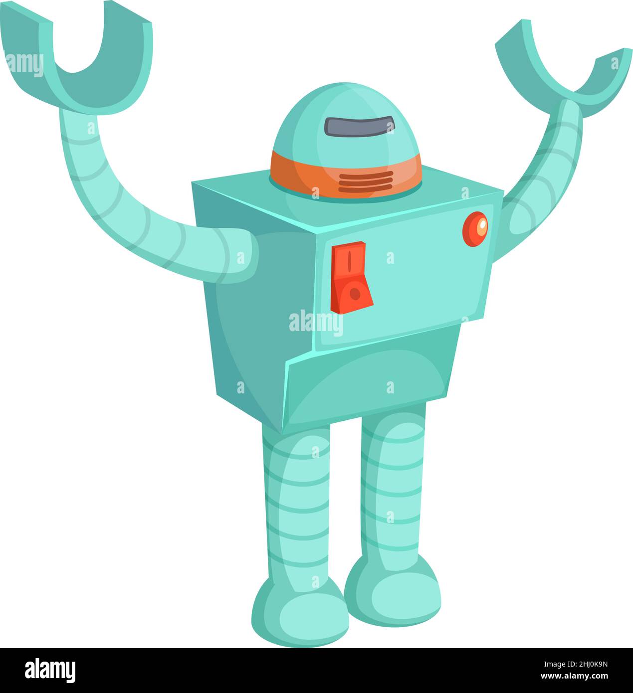 Plastic robot toy. Bot figure in cartoon style Stock Vector Image & Art