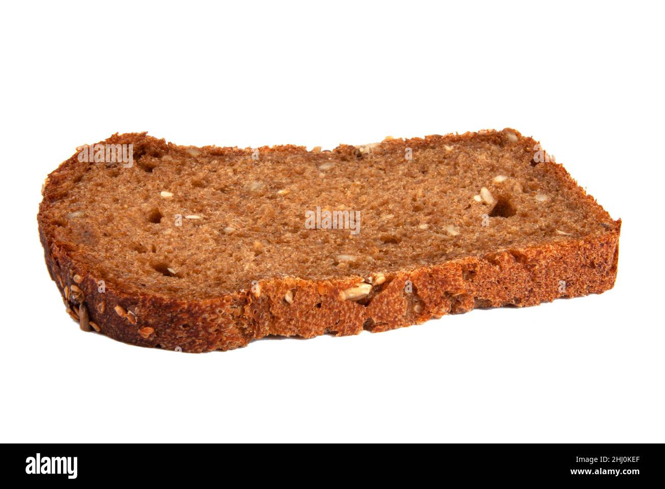 Slice of grain bread isolated on the white Stock Photo - Alamy