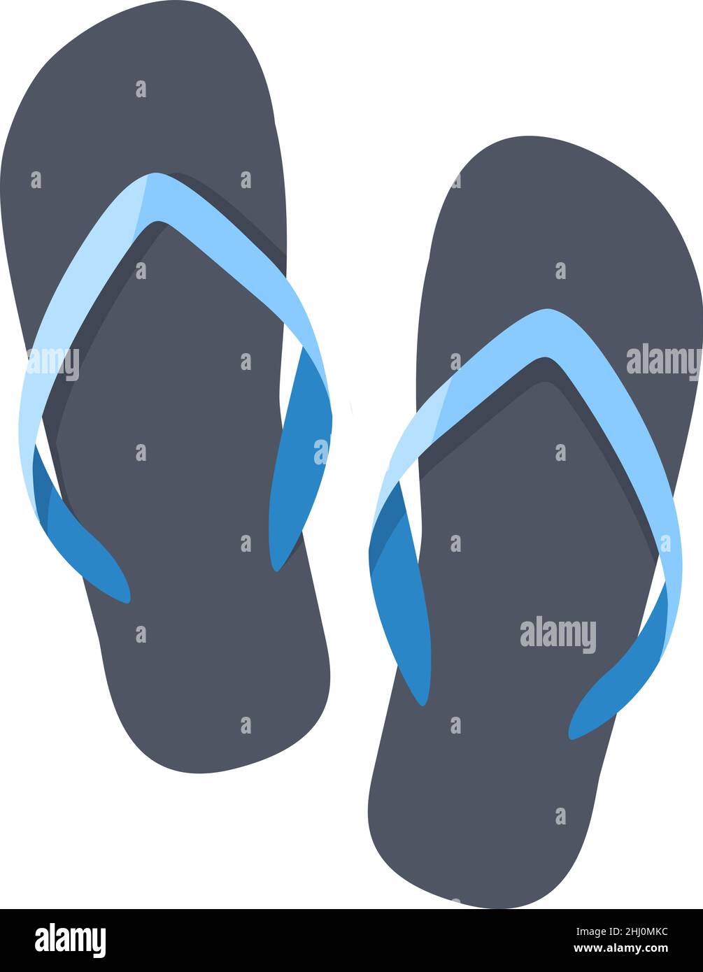 Blue flip flops. Baech sandals. Summer vacation symbol Stock Vector