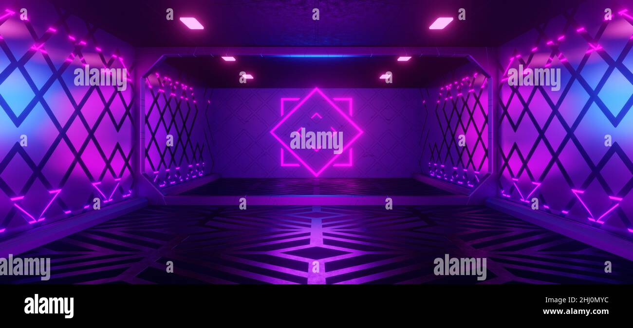 Cyberpunk Club Futuristic Hallway Spaceship Interior Club with Dark Orchid  Colors Digital Platform Background Wallpaper Used For Reveals Stock Photo -  Alamy