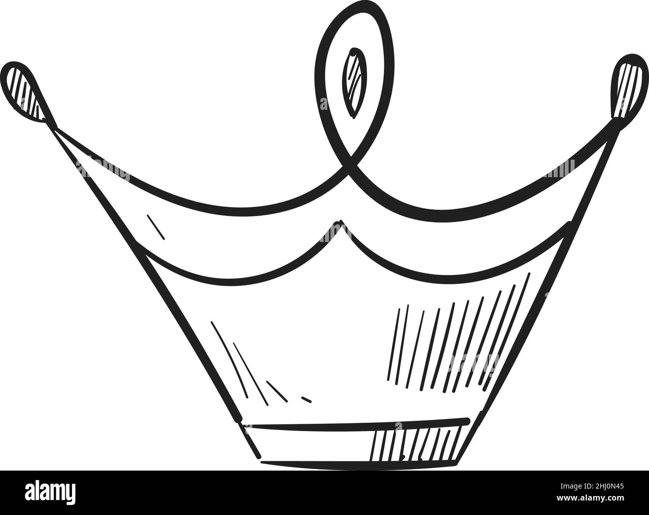 Crown icon in pen scribble style. Kingdom symbol Stock Vector
