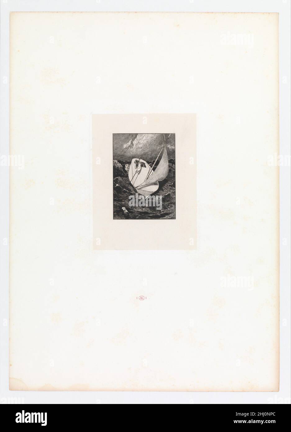 Rescue (plate four from Paraphrase on the Finding of a Glove) 1881 Max Klinger German. Rescue (plate four from Paraphrase on the Finding of a Glove). First edition. Max Klinger (German, Leipzig 1857–1920 Großjena). 1881. Etching, drypoint and aquatint on chine collé; first edition; state four of seven. Prints Stock Photo