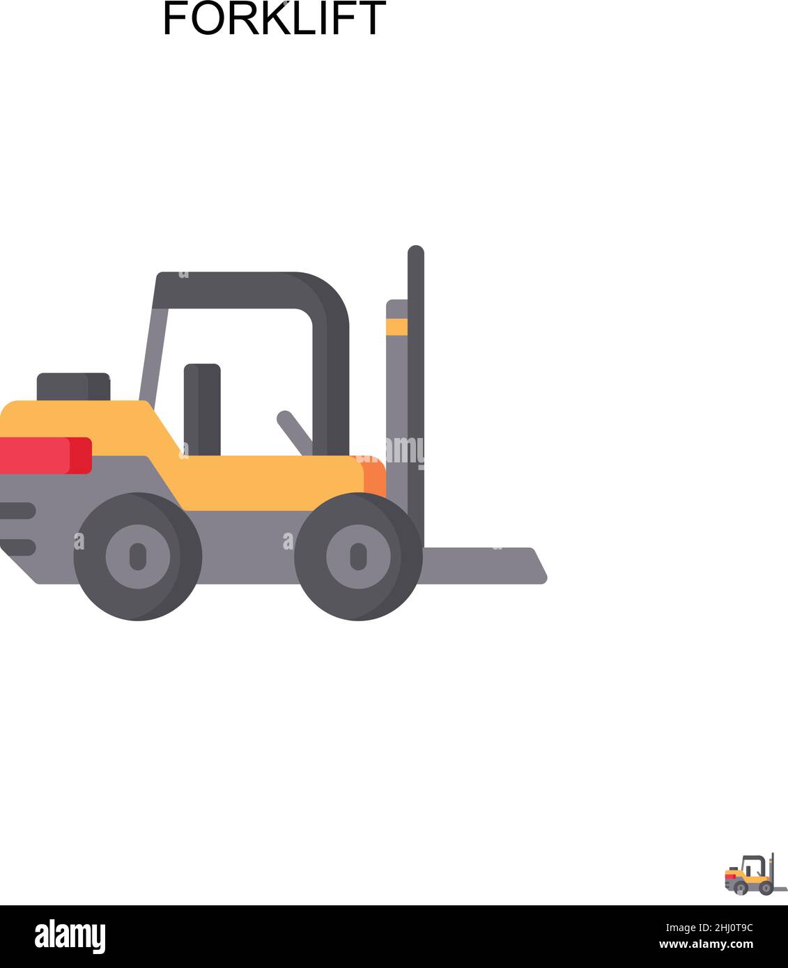 Forklift Simple vector icon. Illustration symbol design template for ...