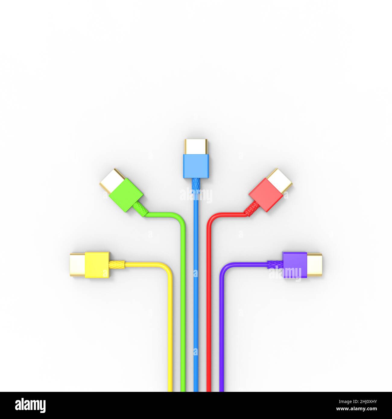 3d rendering of USB cable ICON isolated with clear background Stock ...