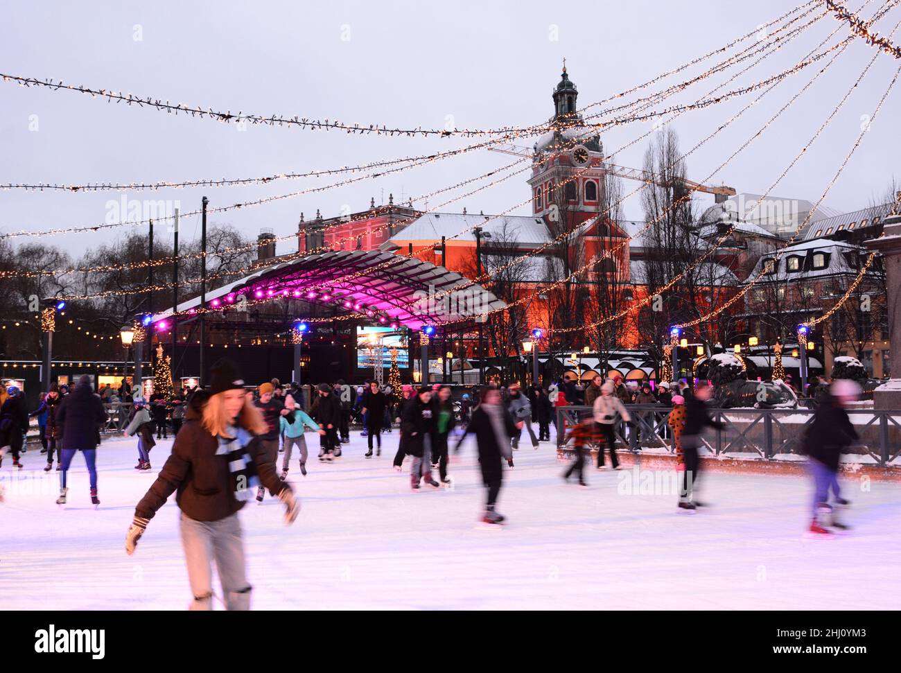 Ice skating. Kungstradgarden. Stockholm. Sweden Stock Photo Alamy